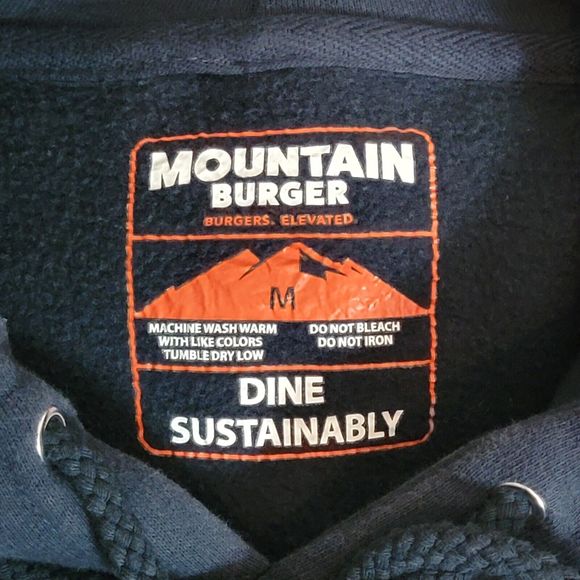 Mountain Burger Bend Oregon Hoodie Mens Medium Black Burgers Elevated - Picture 9 of 11